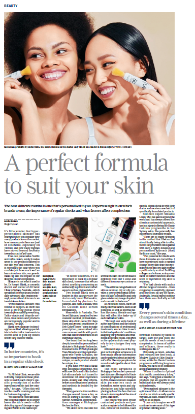 SOUTH CHINA MORNING POST - A PERFECT FORMULA TO SUIT YOUR SKIN
